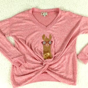 NWOT Llama 🦙 soft pink top